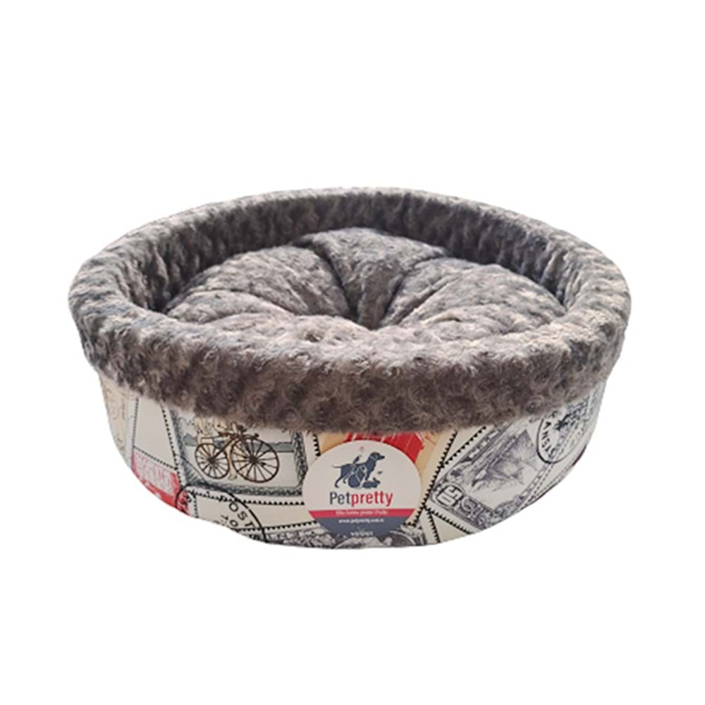 PETPRETTY SPECİEL PELUŞ SİMİT YATAK GRİ 50x50x15 CM