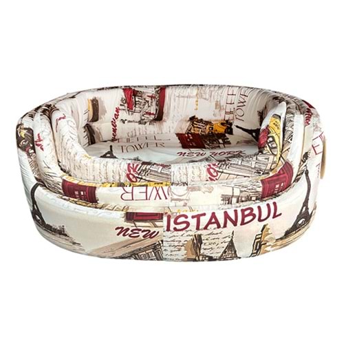 PETPRETTY KUMAŞ ÜÇLÜ SET İSTANBUL DESEN YATAK